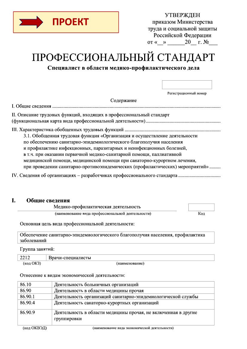 баннер Профессионального стандарта «Специалист в области медико-профилактического дела»